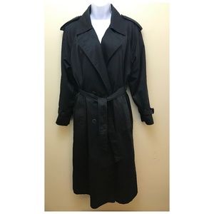 Vintage Black Full Length Trench Coat Duster Weitz